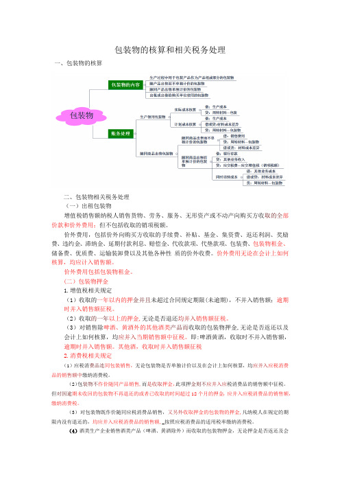 包装物的核算和相关税务处理