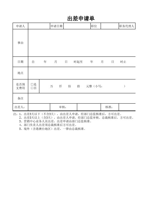 请假单、放行条、加班单(格式)