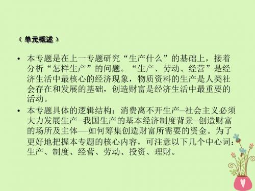 2019届高考政治一轮复习第二单元生产劳动与经营单元整合提升课件新人教版