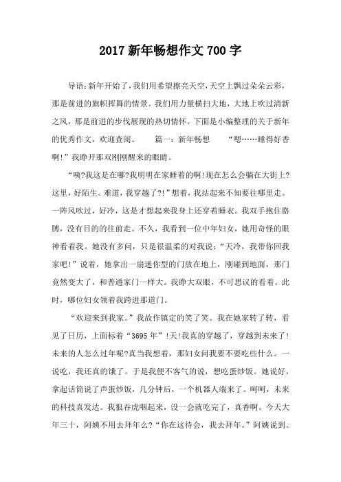 2017新年畅想作文700字