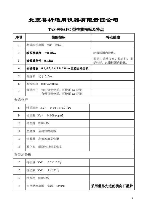 TAS-990AFG型性能指标及特点