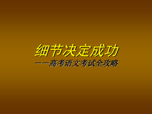 高考语文考前指导.ppt