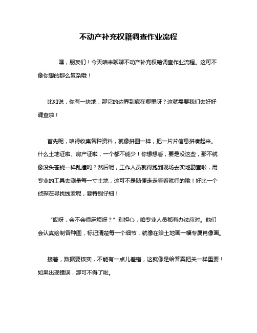 不动产补充权籍调查作业流程