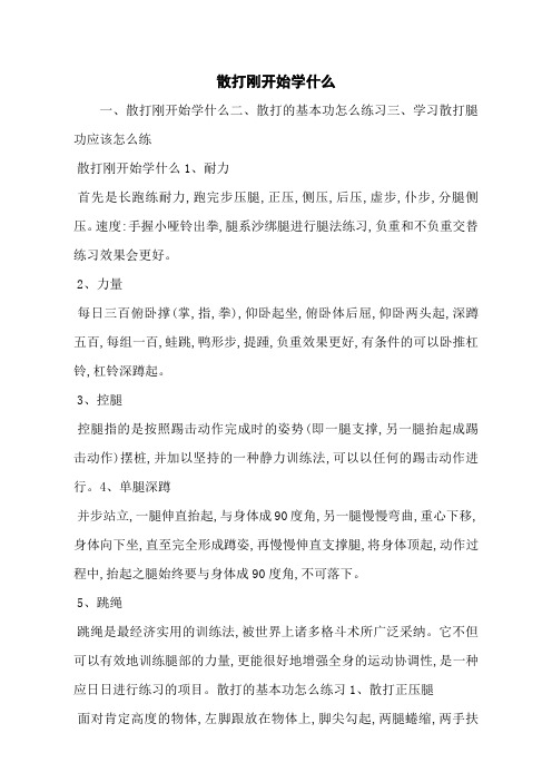 散打刚开始学什么