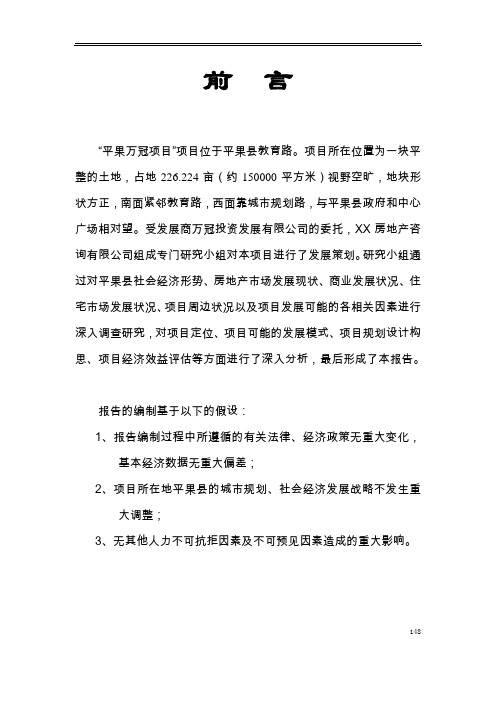 平果万冠商业广场策划报告