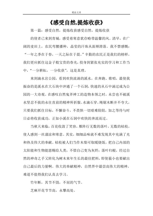 《感受自然,提炼收获》