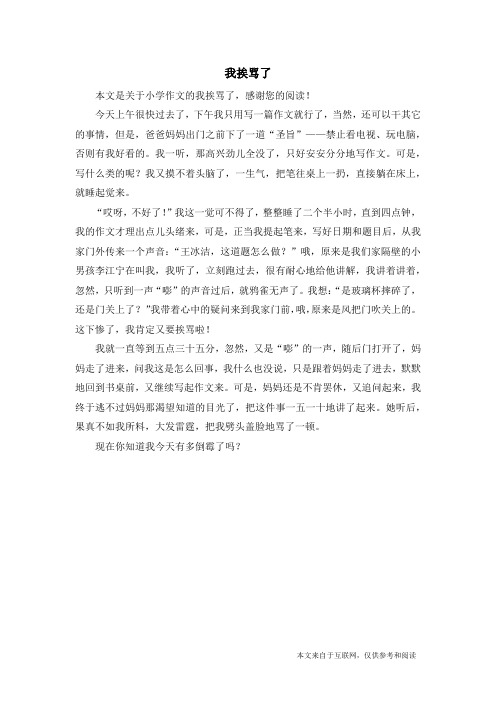 我挨骂了_小学作文