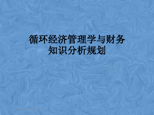 循环经济管理学与财务知识分析规划