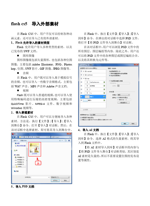 flash cs5  导入外部素材