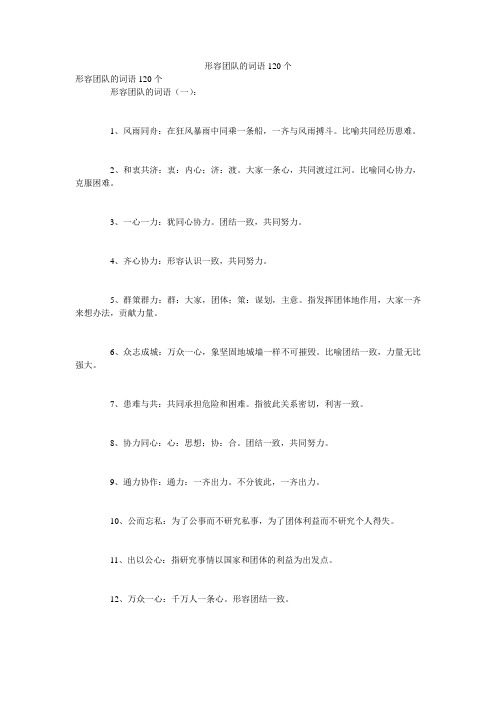 形容团队的词语120个