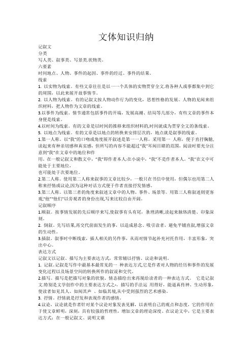 文体知识归纳