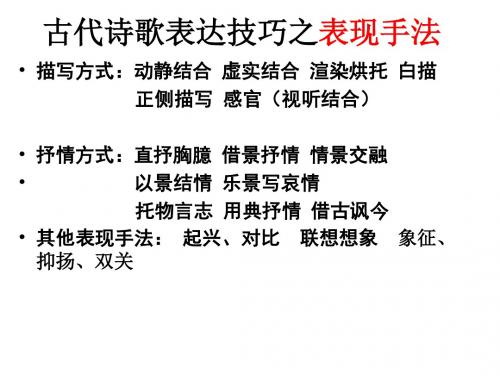 2017诗歌鉴赏——表现手法 (共17张PPT)