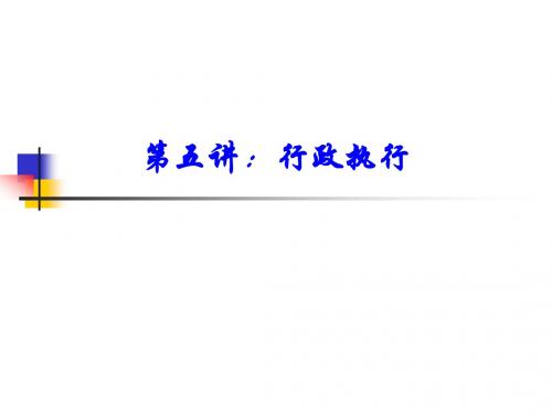 第五章 行政执行