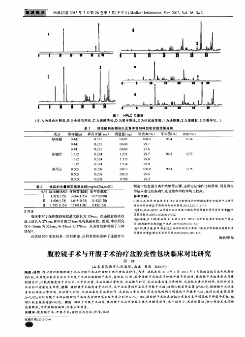 腹腔镜手术与开腹手术治疗盆腔炎性包块临床对比研究