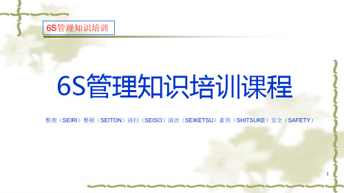 6S管理知识培训教材