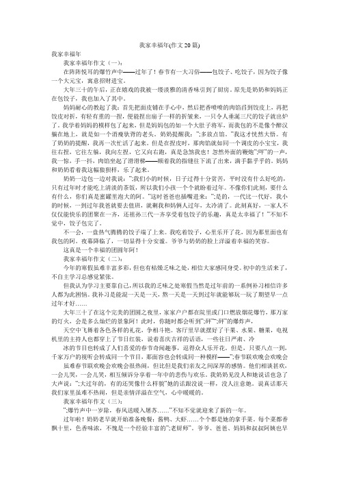 我家幸福年(作文20篇)