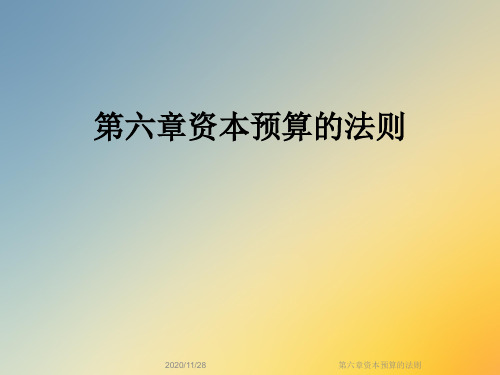 第六章资本预算的法则