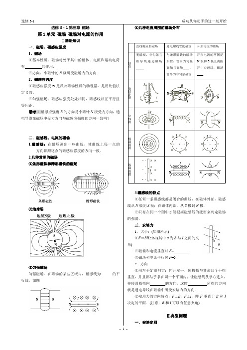 3.1磁场对电流的作用