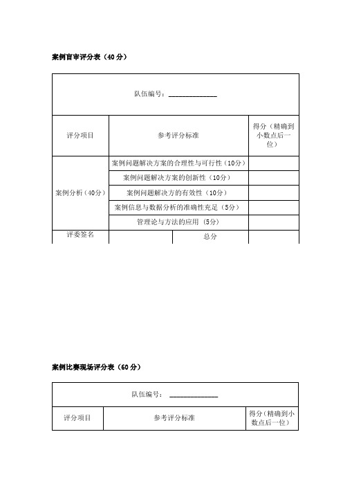 案例盲审评分表(40分)