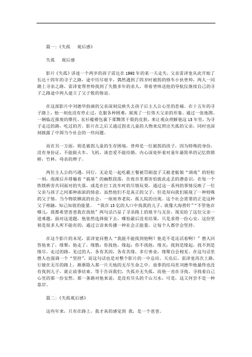 失孤观后感范文