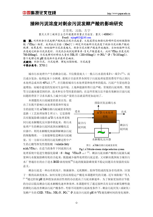 接种污泥浓度对剩余污泥发酵产酸的影响研究