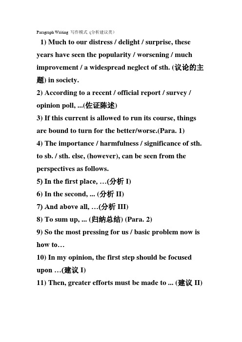Paragraph Writing 写作模式