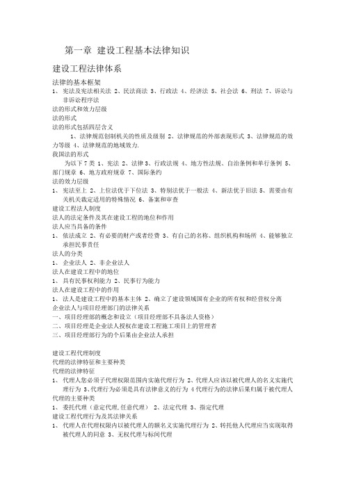 建设工程法规及相关知识知识点归纳