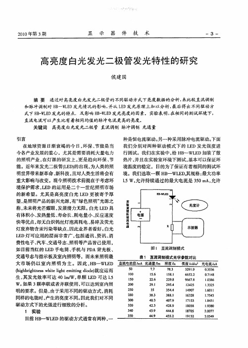 高亮度白光发光二极管发光特性的研究