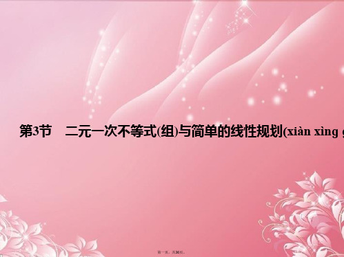 高考数学总复习 63 二元一次不等式(组)与简单的线性规划问题课件 苏教版