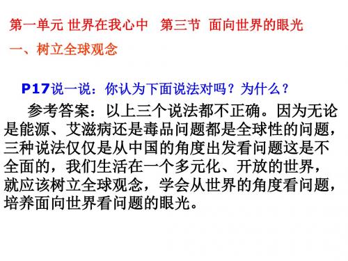 湘教版思品九年《面向世界的眼光》