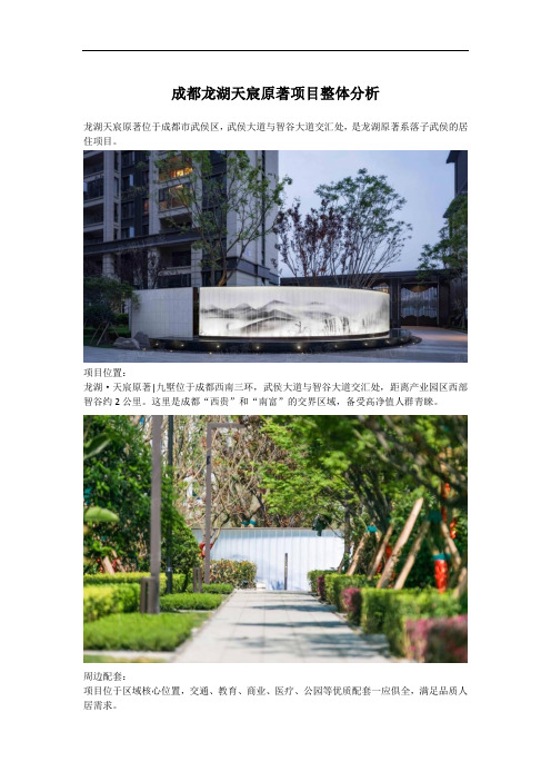 成都龙湖天宸原著项目整体分析