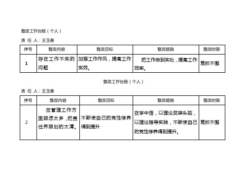 整改工作台账