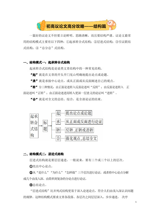 初高议论文高分攻略——结构篇