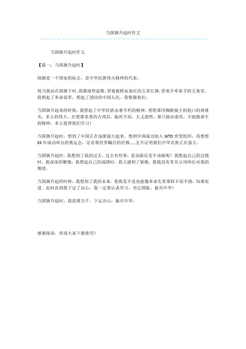当国旗升起时作文