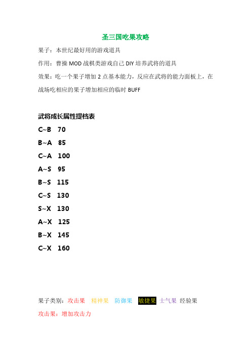 圣三国吃果攻略