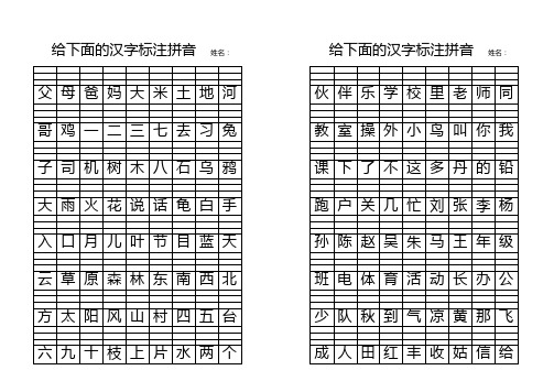 给下面的汉字标注拼音  姓名