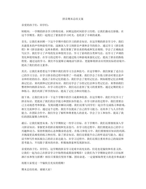 拼音期末总结文案