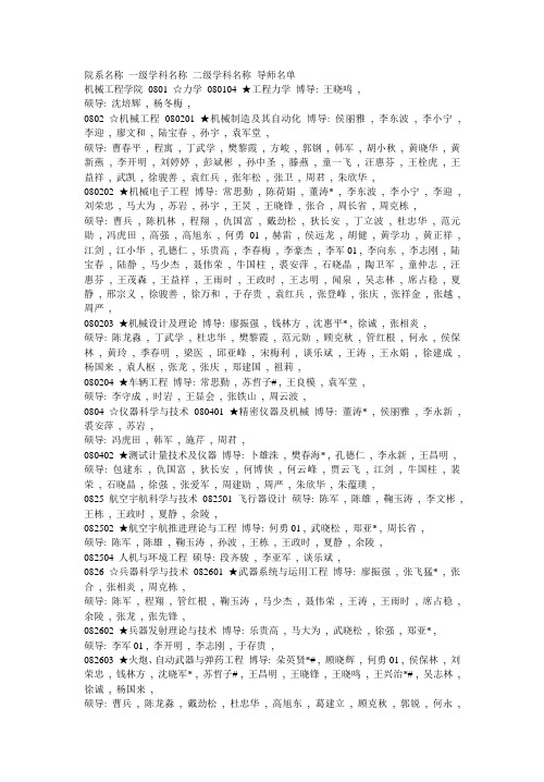 南理工硕导名单