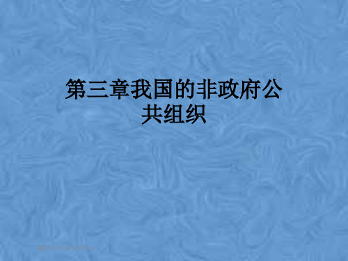 第三章我国的非政府公共组织