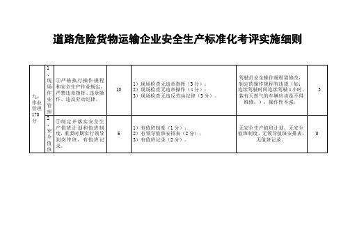 道路危险货物运输企业安全生产标准化考评实施细1