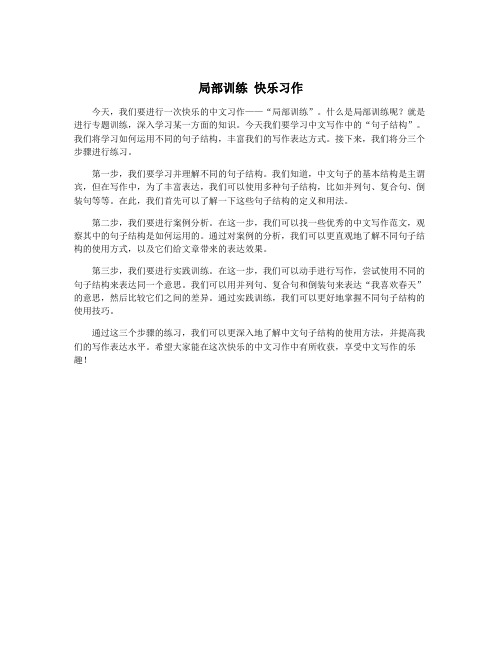 局部训练 快乐习作