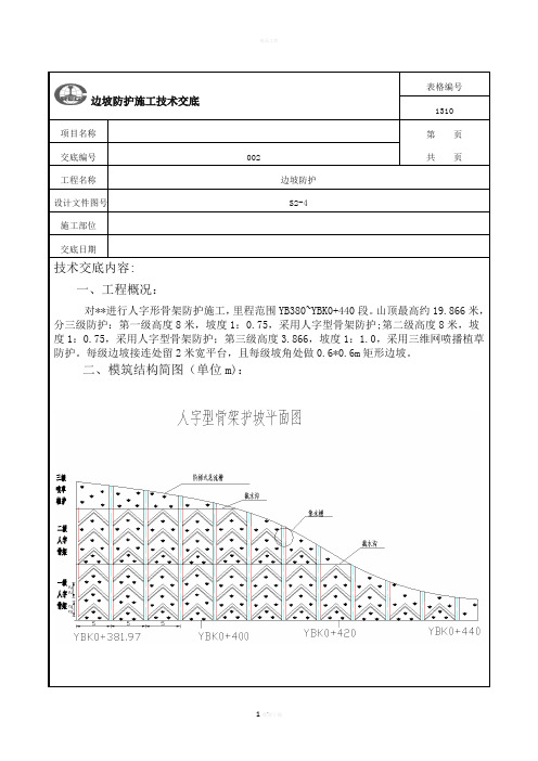 人字型骨架边坡防护