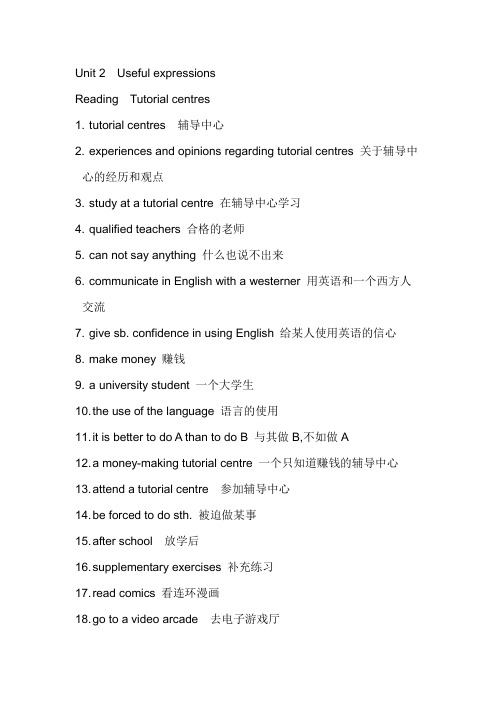 Unit 2  Useful expressions