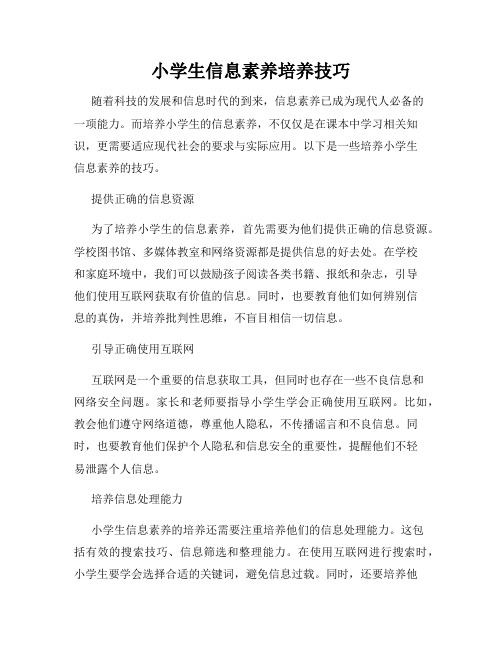 小学生信息素养培养技巧