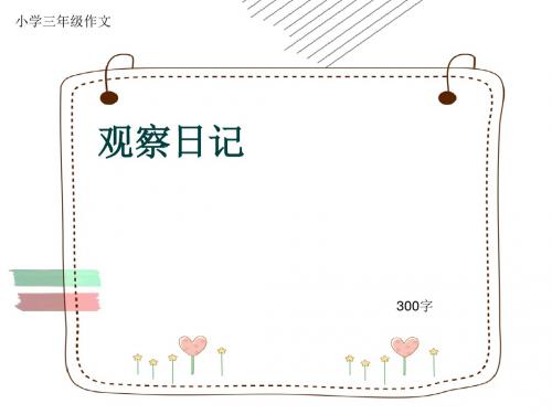 小学三年级作文《观察日记》300字(共6页PPT)