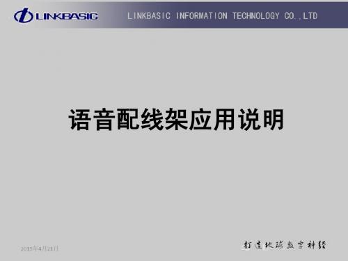 LINKBASIC兰贝语音配线架应用说明-2012