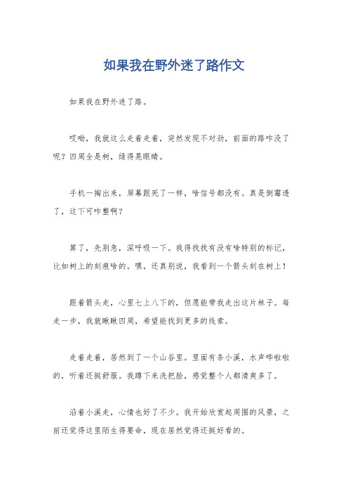 如果我在野外迷了路作文