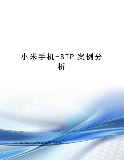 小米手机-STP案例分析