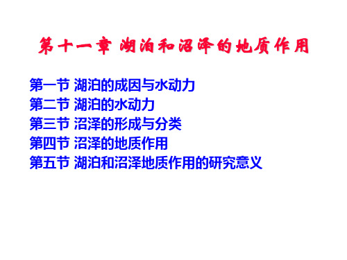 湖泊和沼泽的地质作用