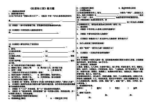 杜甫诗三首 练习题